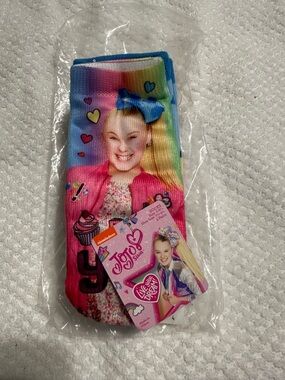 JoJo Siwa Rainbow Pink Blue Crew Socks with Graphic Bow
